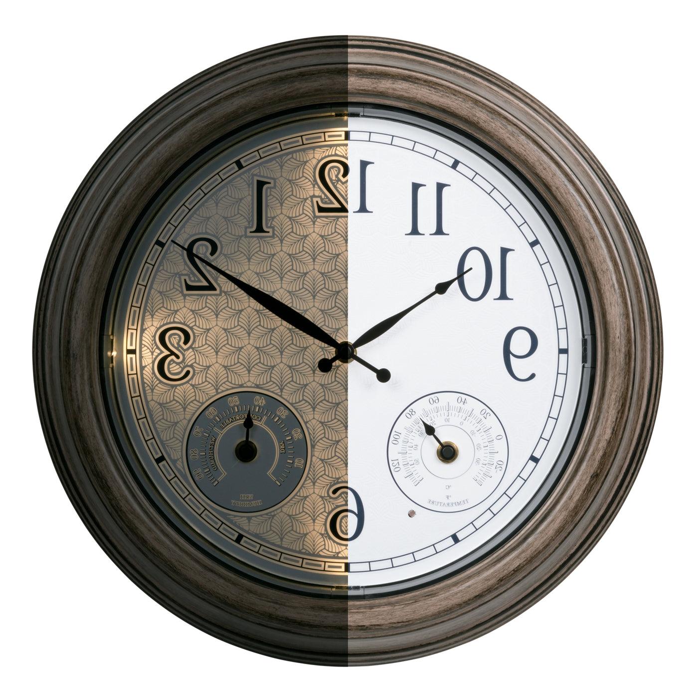 435-3256 21-inch In/Outdoor Wall Clock with Lighted Leaves